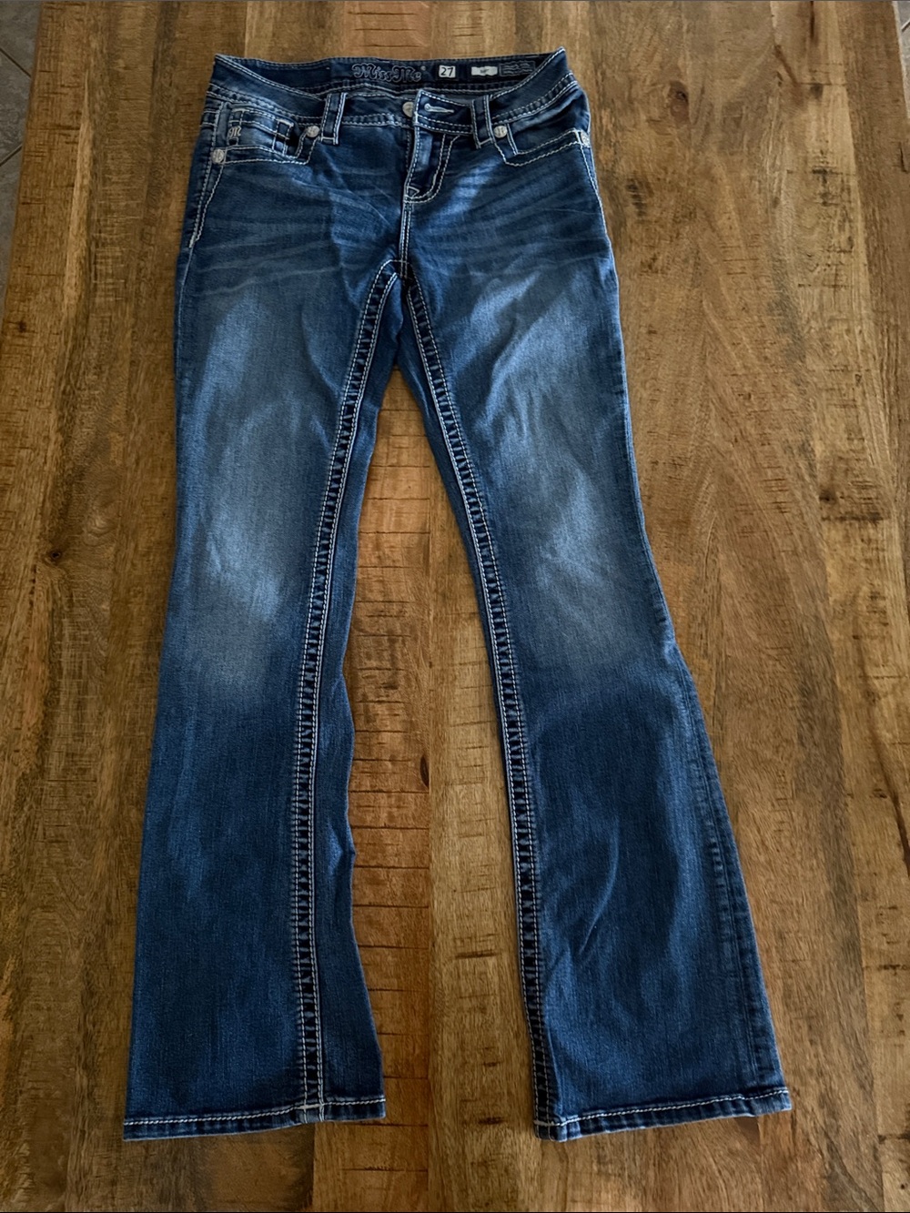 MissMe Women's Dark Wash Bootcut Jeans - Blue